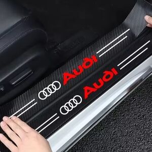 Audi Black and Red Front Door Threshold Protector